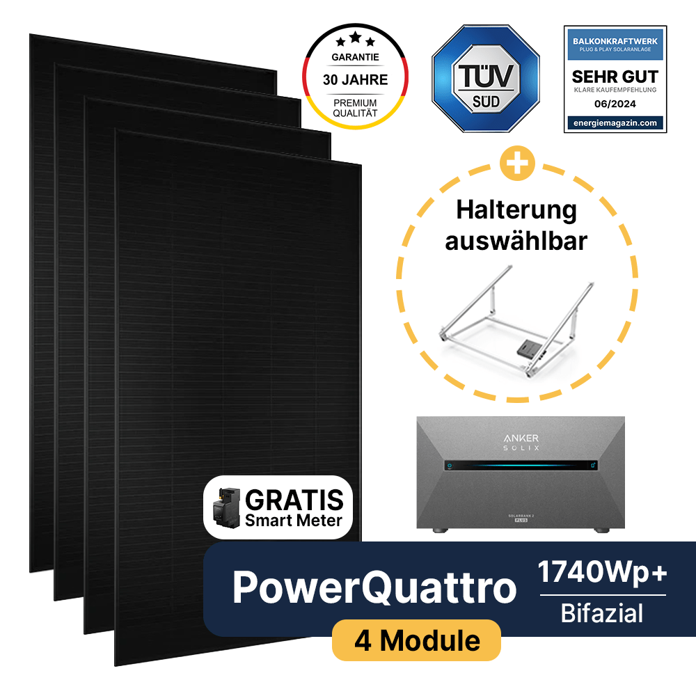 EQ PowerQuattro 1780Wp+ inkl. Solarbank 2 Pro (1,6kWh)
